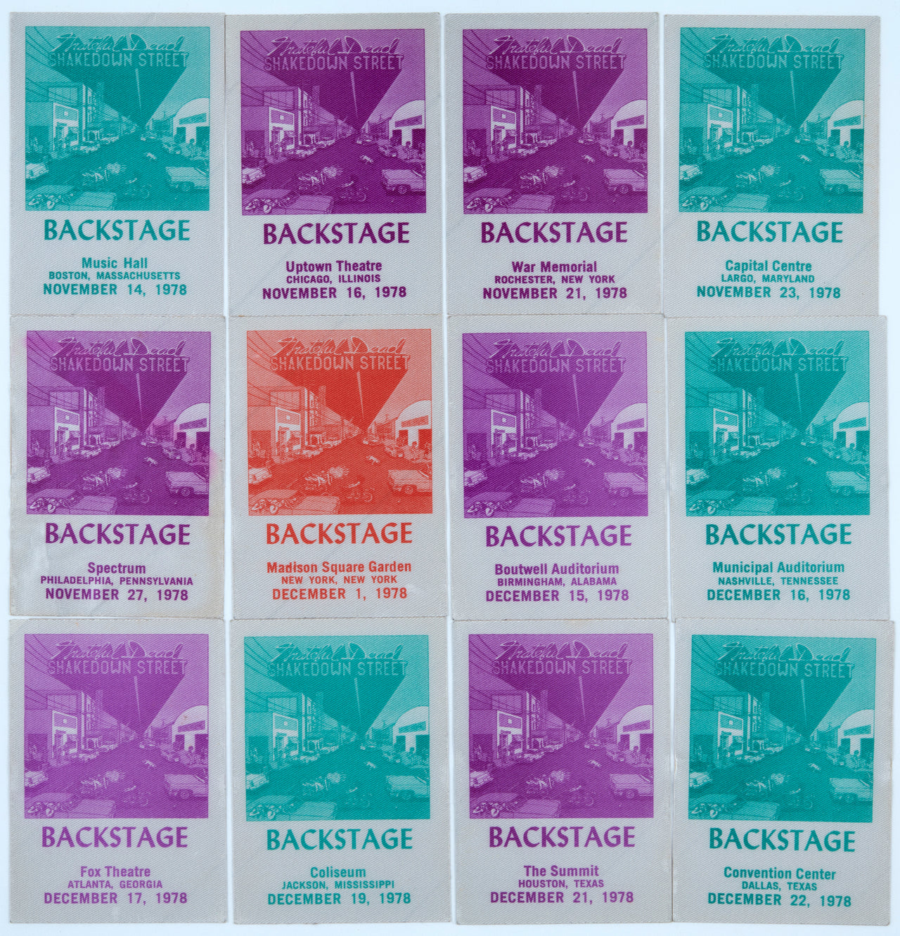 Grateful Dead Backstage Passes (11/14/1978 - 12/22/1978) from Dan Healy