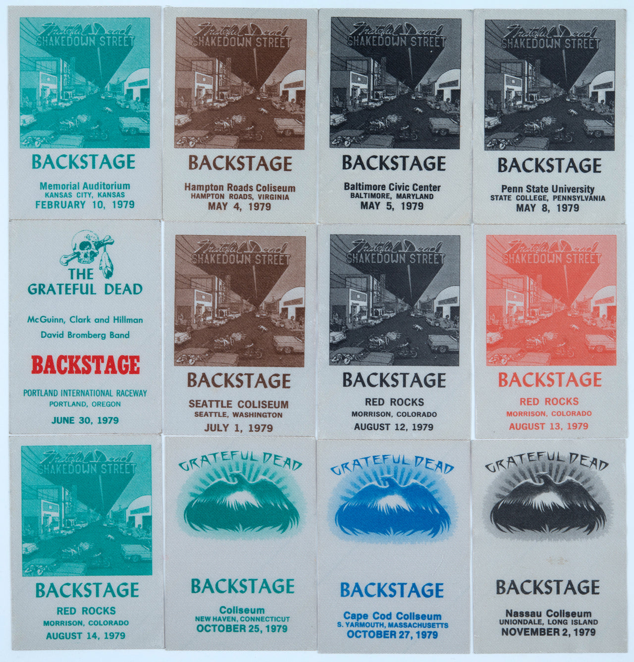 Grateful Dead Backstage Passes (2/10/1979 - 11/2/1979) from Dan Healy