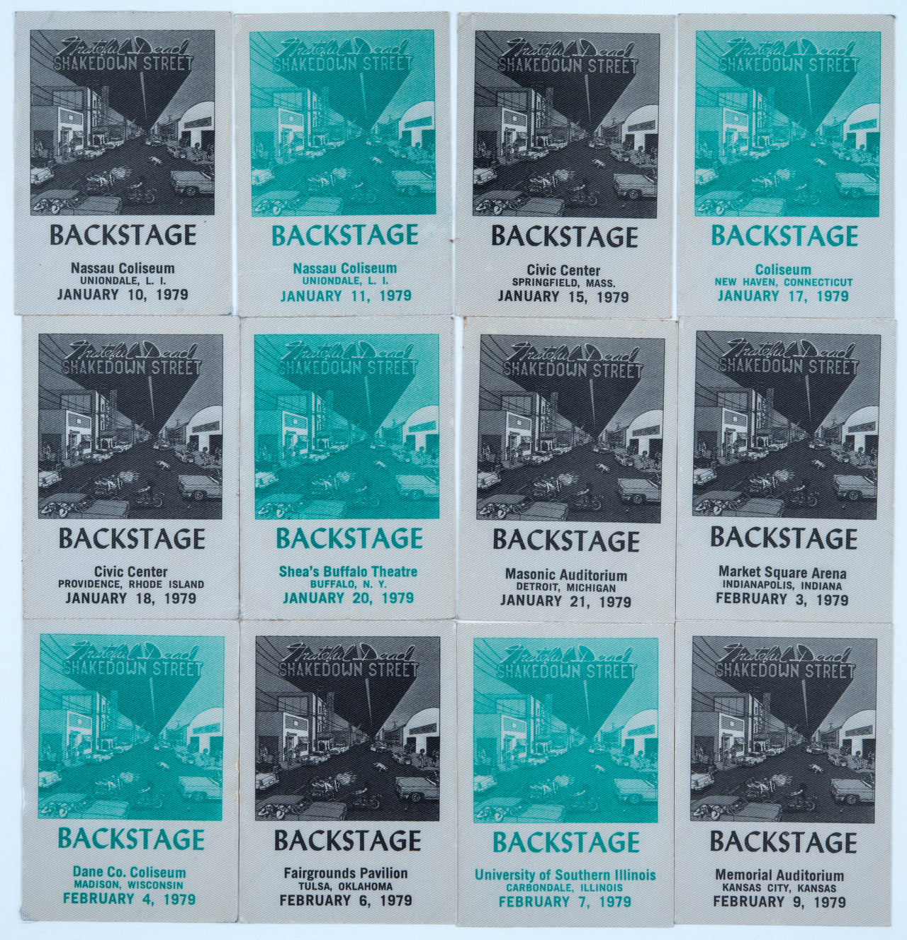 Grateful Dead Backstage Passes (1/10/1979 - 2/9/1979) from Dan Healy