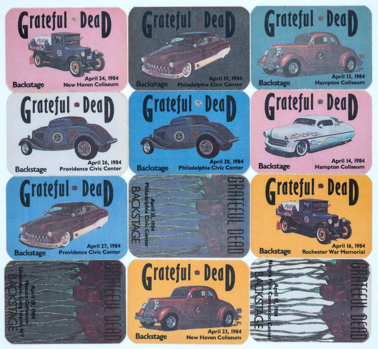Grateful Dead Backstage Passes (4/13/1984 - 4/29/1984) from Dan Healy