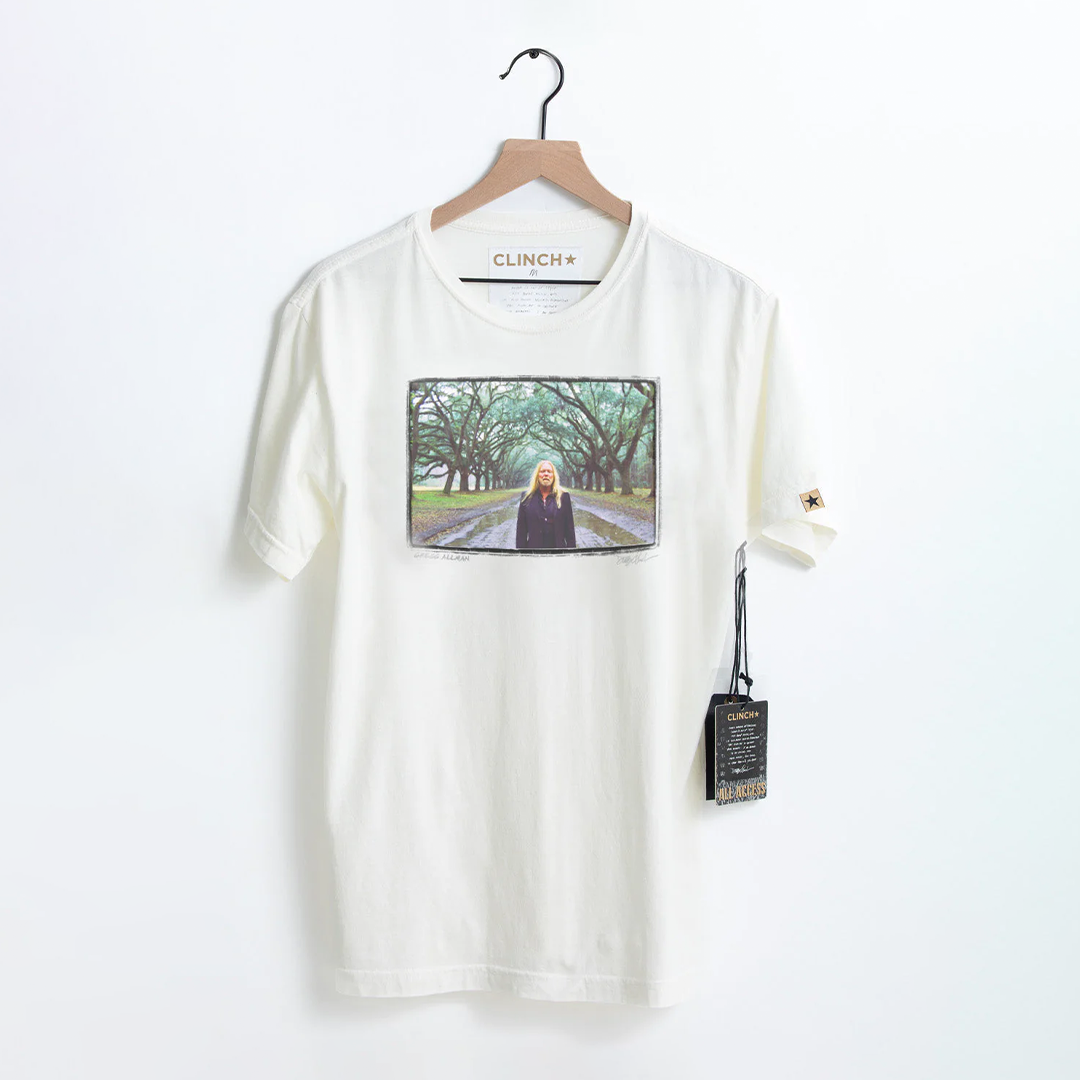 Gregg Allman White T-Shirt (Color) by Danny Clinch