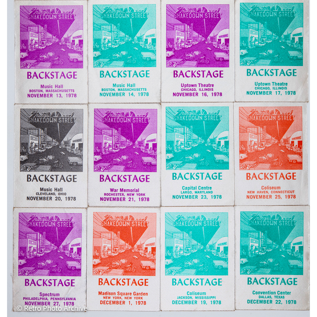 Grateful Dead Backstage Passes (11/13/1978 - 12/22/1978) from Dan Healy