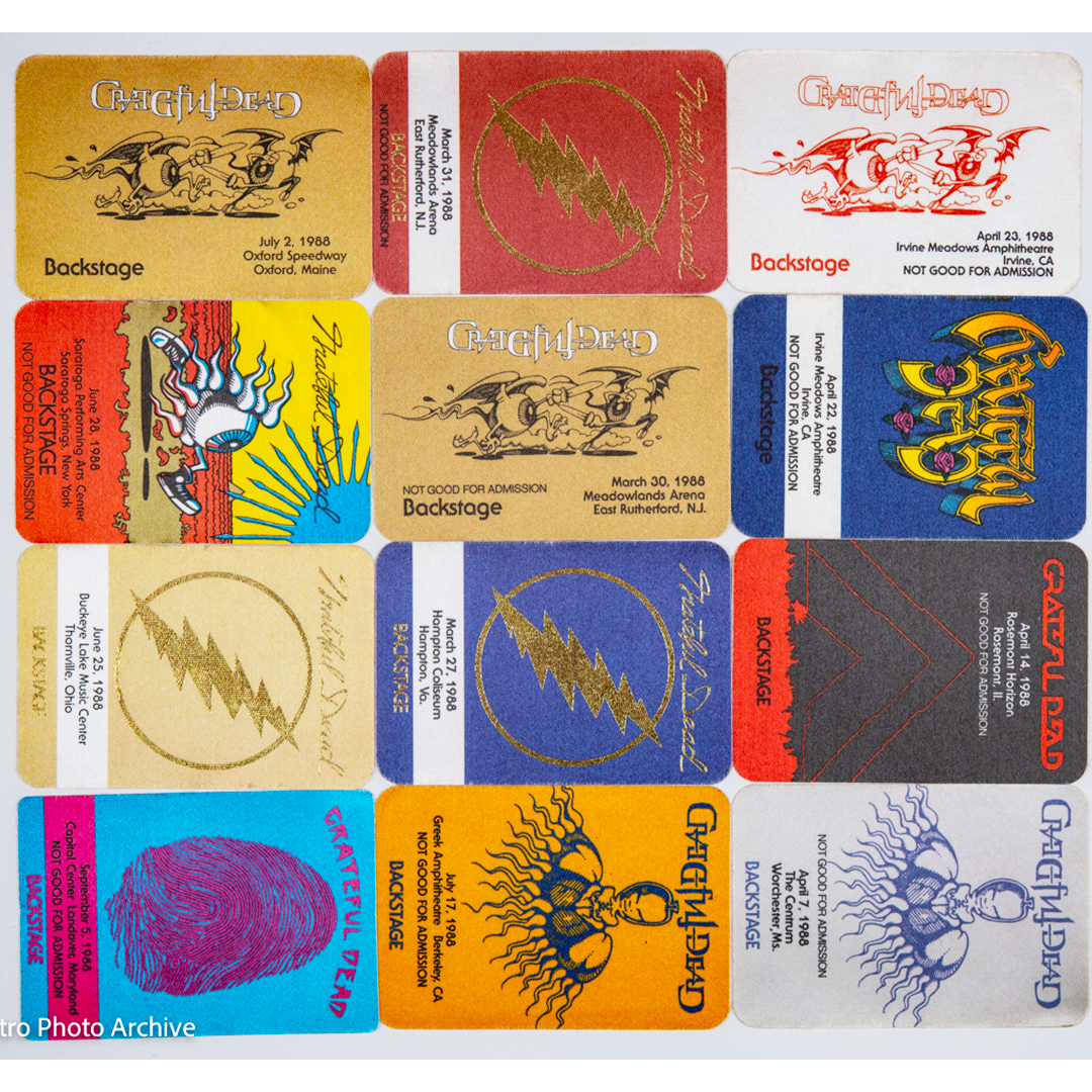 Grateful Dead Backstage Passes (04/07/1988 - 07/02/1988) from Dan Healy