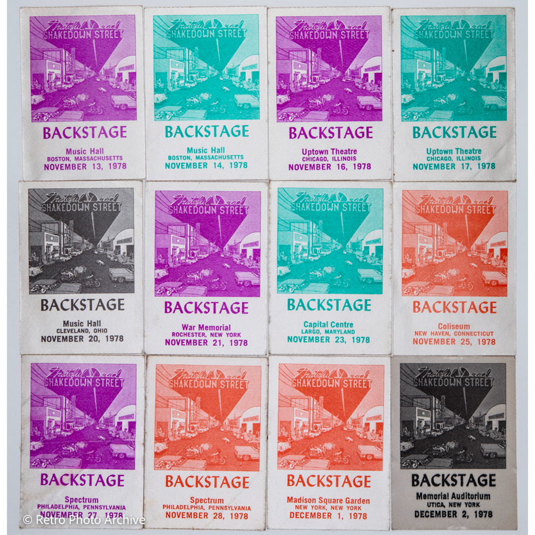 Grateful Dead Backstage Passes (11/13/1978 - 12/02/1978) from Dan Healy