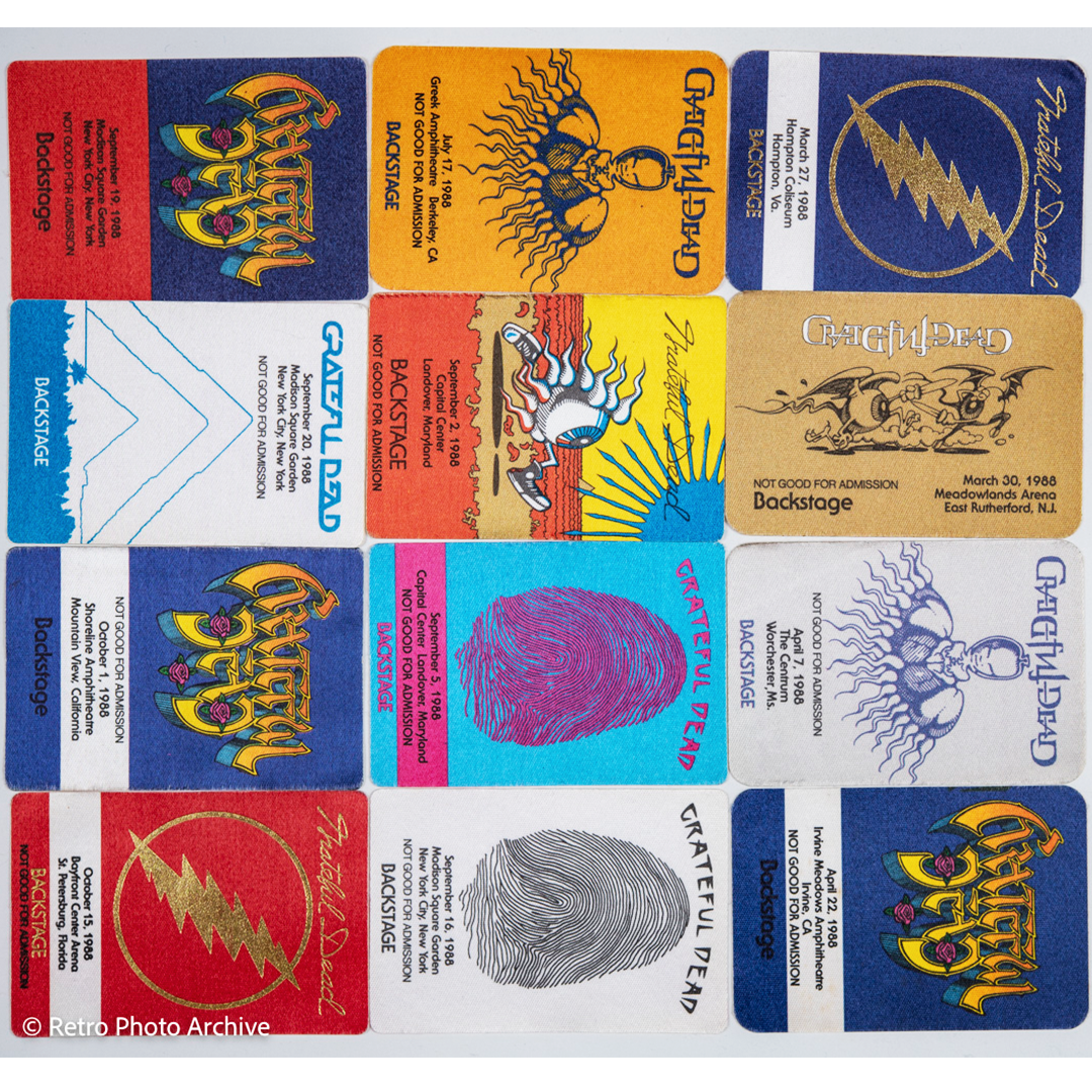 Grateful Dead Backstage Passes (04/22/1988 - 09/19/1988) from Dan Healy