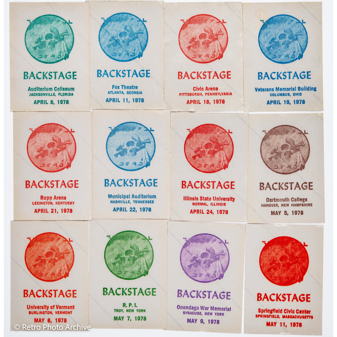 Grateful Dead Backstage Passes (04/08/1978 - 05/11/1978) from Dan Healy