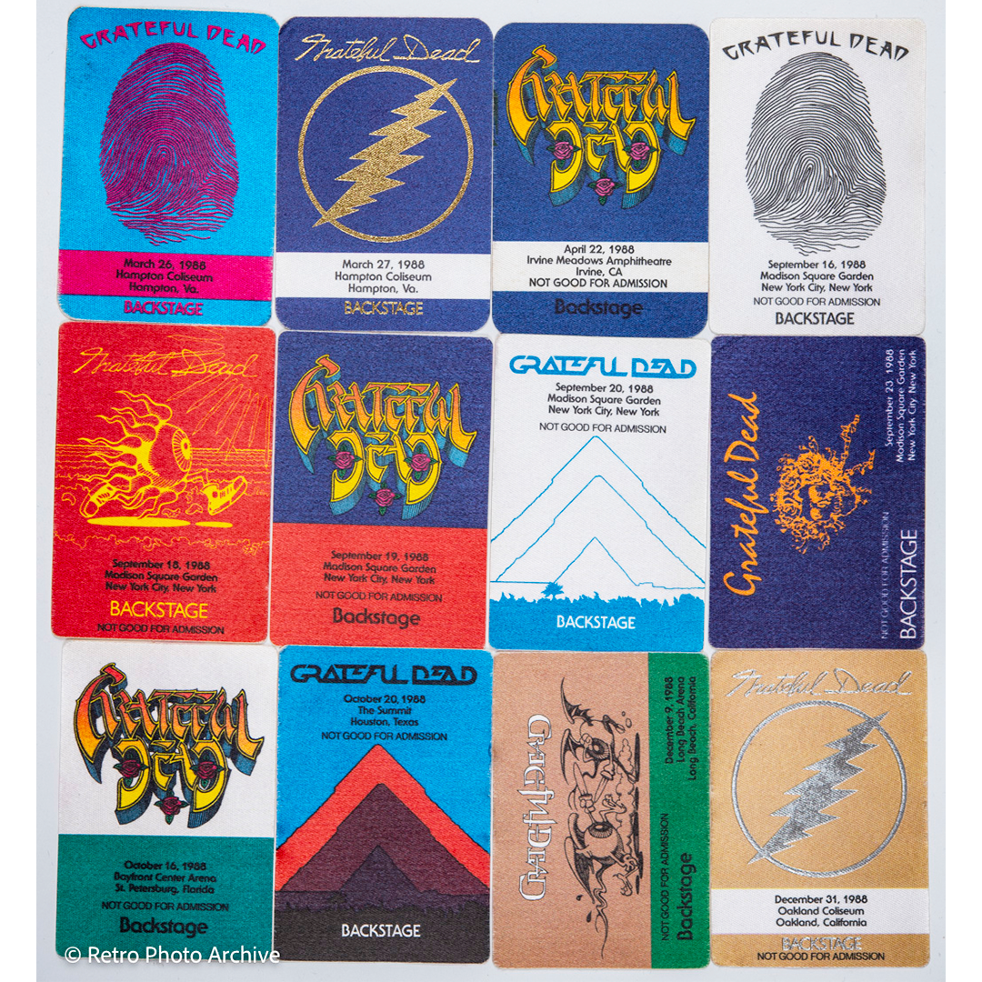 Grateful Dead Backstage Passes (03/26/1988 - 12/31/1988) from Dan Healy