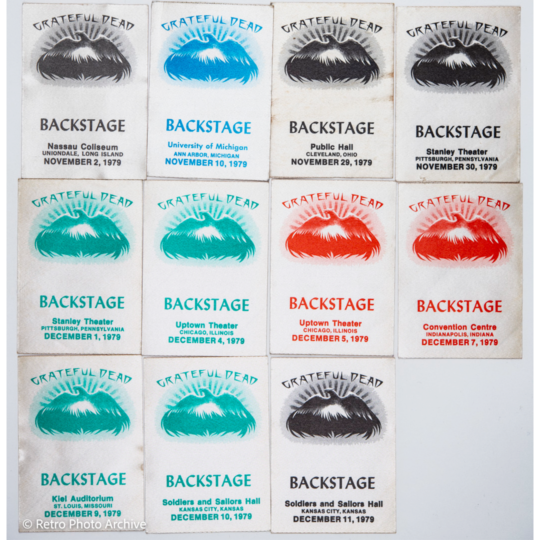 Grateful Dead Backstage Passes (11/02/1979 - 12/11/1979) from Dan Healy