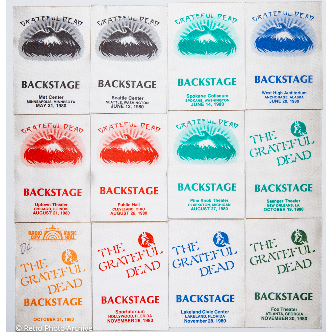 Grateful Dead Backstage Passes (05/31/1980 - 11/30/1980) from Dan Healy