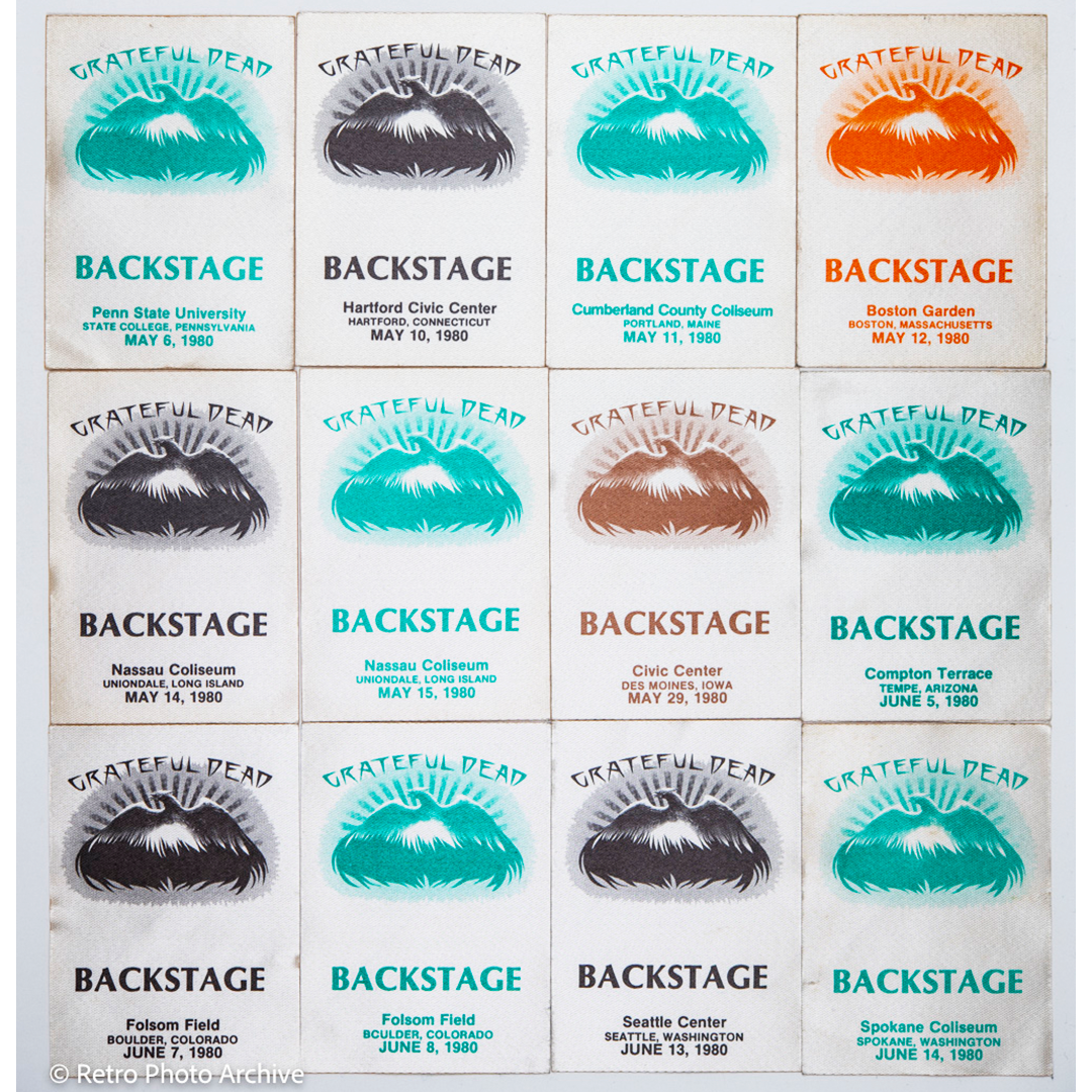 Grateful Dead Backstage Passes (05/06/1980 - 06/14/1980) from Dan Healy