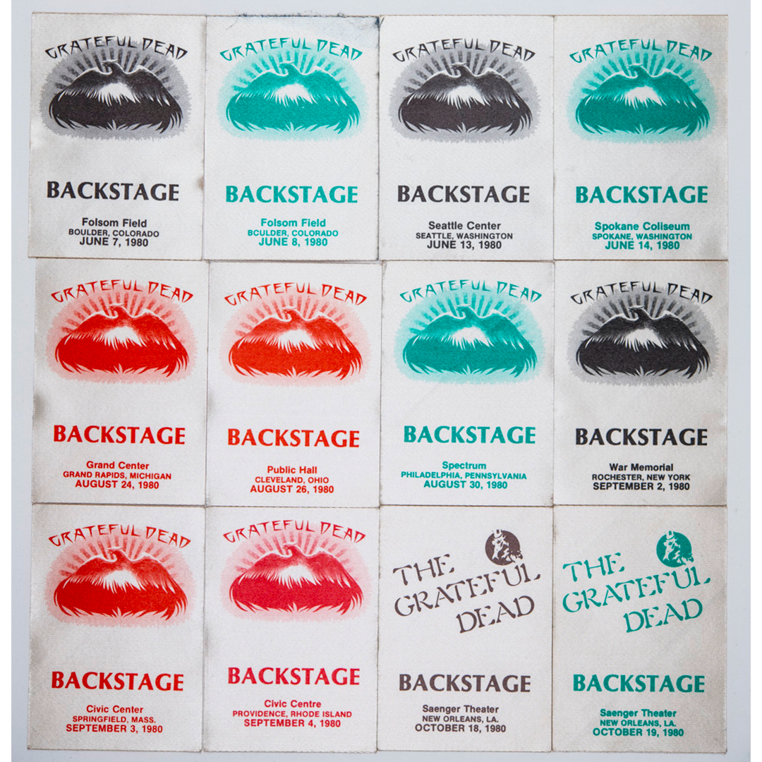 Grateful Dead Backstage Passes (06/07/1980 - 10/19/1980) from Dan Healy