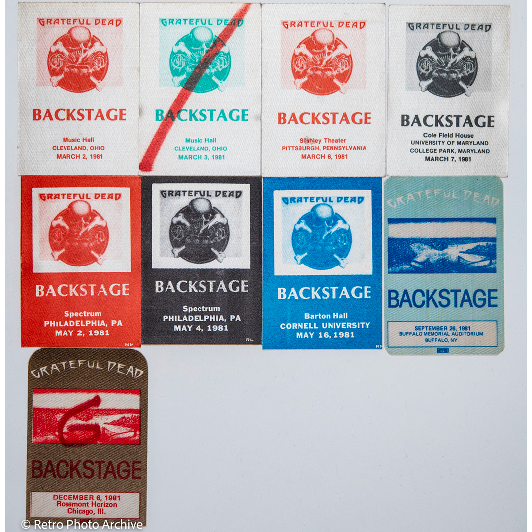 Grateful Dead Backstage Passes (03/02/1981 - 12/06/1981) from Dan Healy