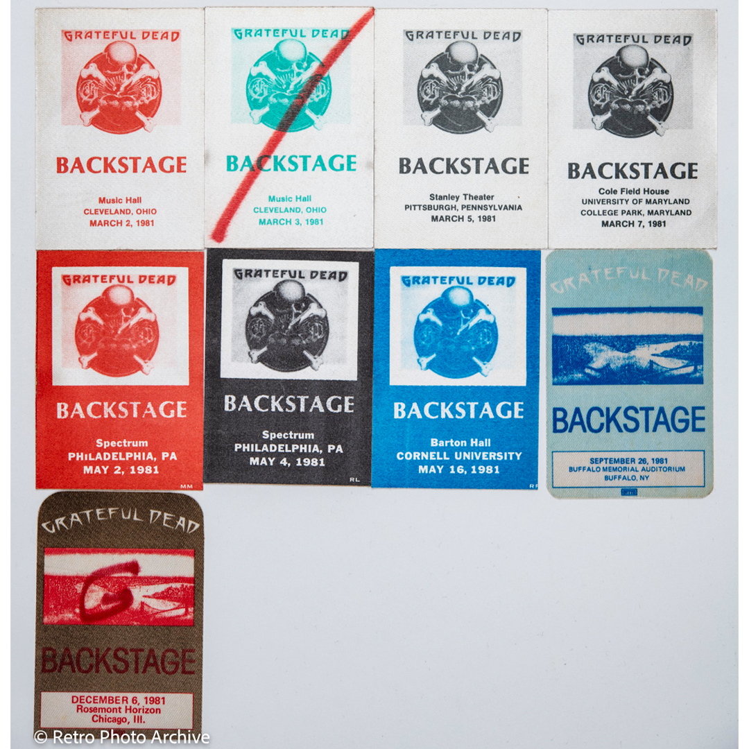 Grateful Dead Backstage Passes (03/02/1981 - 12/06/1981) from Dan Healy