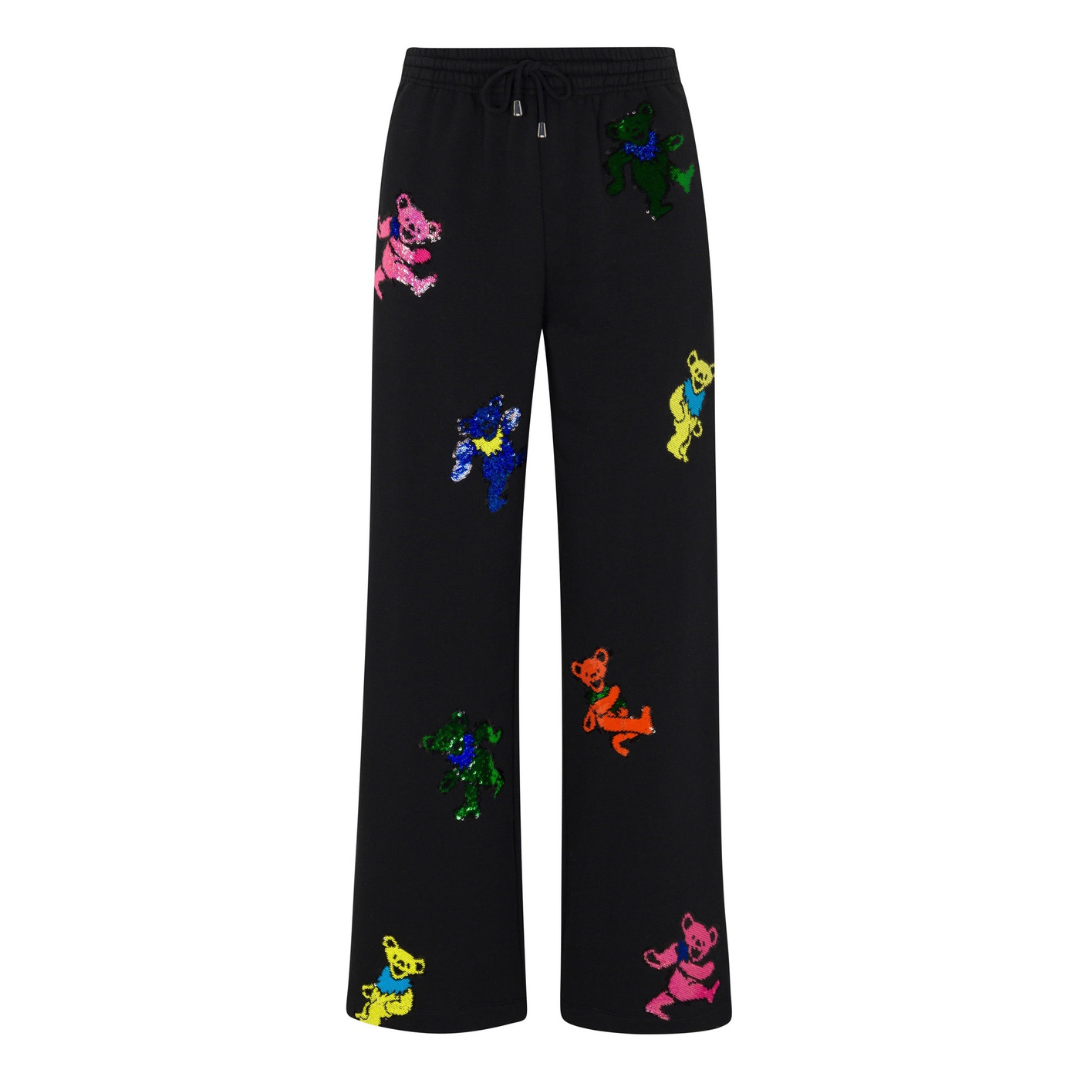 Grateful Dead Dancing Bears Sequin Lounge Pant - Black