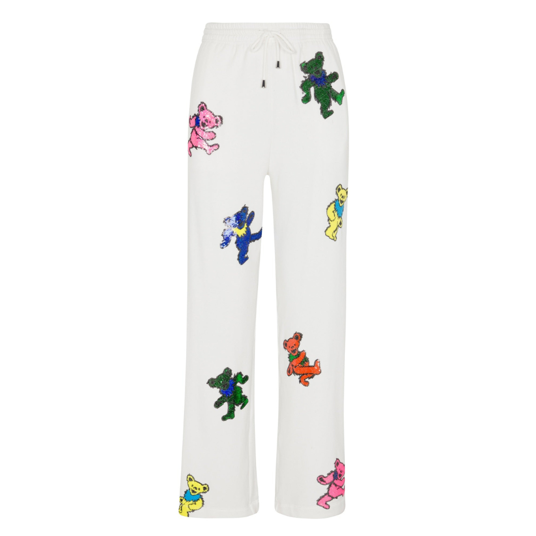 Grateful Dead Dancing Bears Sequin Lounge Pant - White