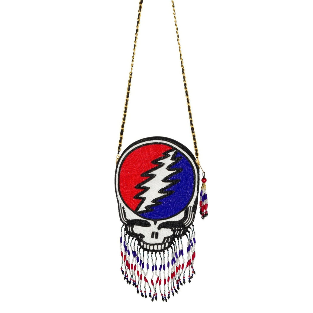 Grateful Dead Stealie Beaded Crossbody Purse