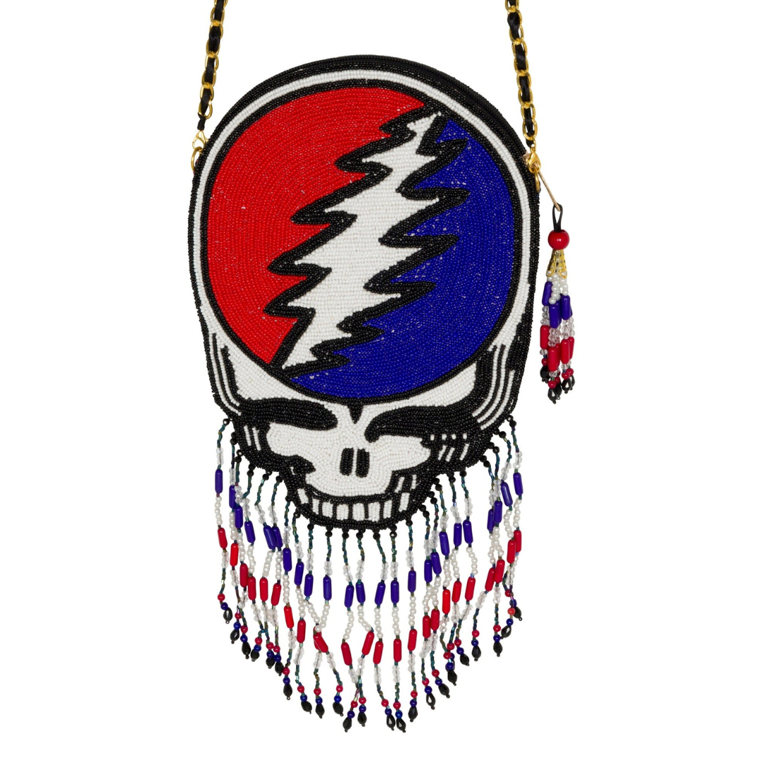 Grateful Dead Stealie Beaded Crossbody Purse