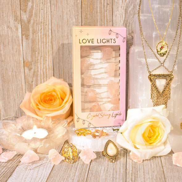 Love Lights | Crystal String Lights | Rose Quartz