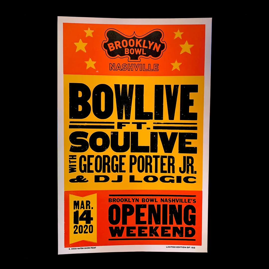 Bowlive ft. George Porter Jr & DJ Logic - Brooklyn Bowl Nashville Poster