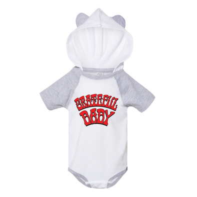 Hooded Grateful Baby Onesie by The Rock and Roll Playhouse