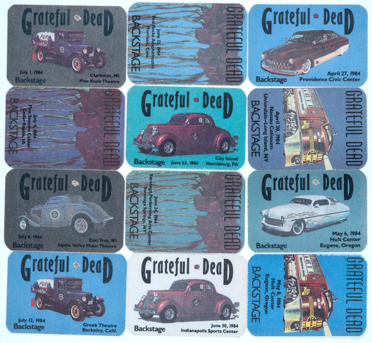 Grateful Dead Backstage Passes (4/27/1984 - 7/13/1984) from Dan Healy