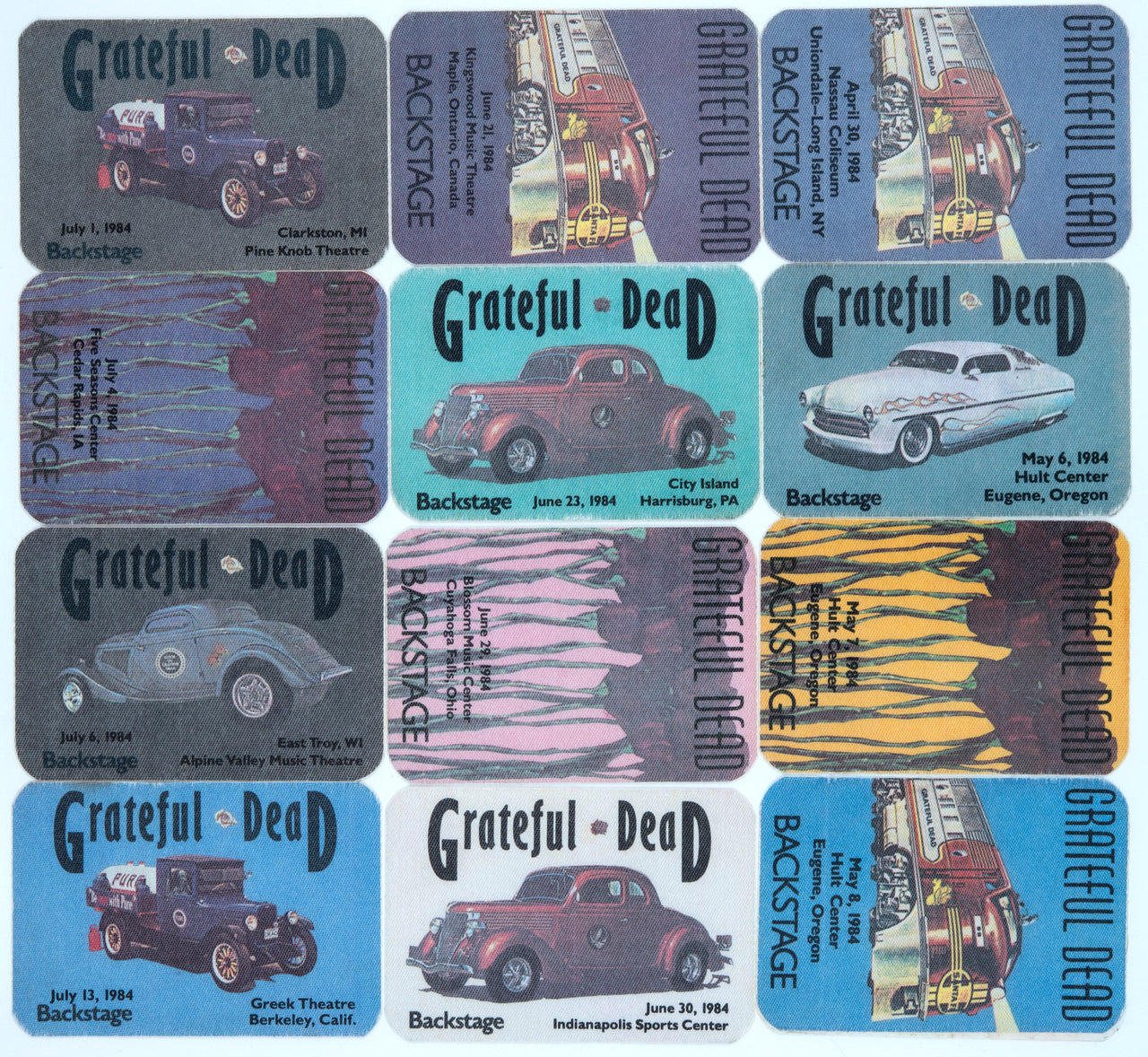 Grateful Dead Backstage Passes (4/30/1984 - 7/13/1984) from Dan Healy