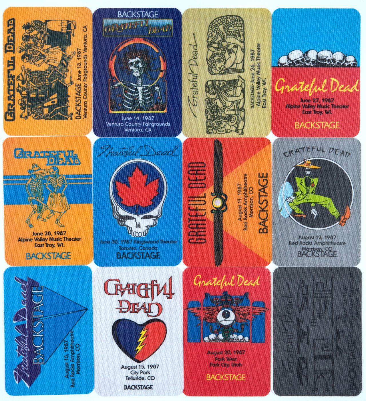 Grateful Dead Backstage Passes (6/13/1987 - 8/23/1987) from Dan Healy