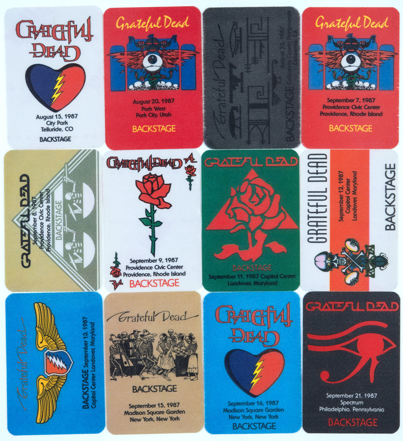 Grateful Dead Backstage Passes (8/15/1987 - 9/21/1987) from Dan Healy
