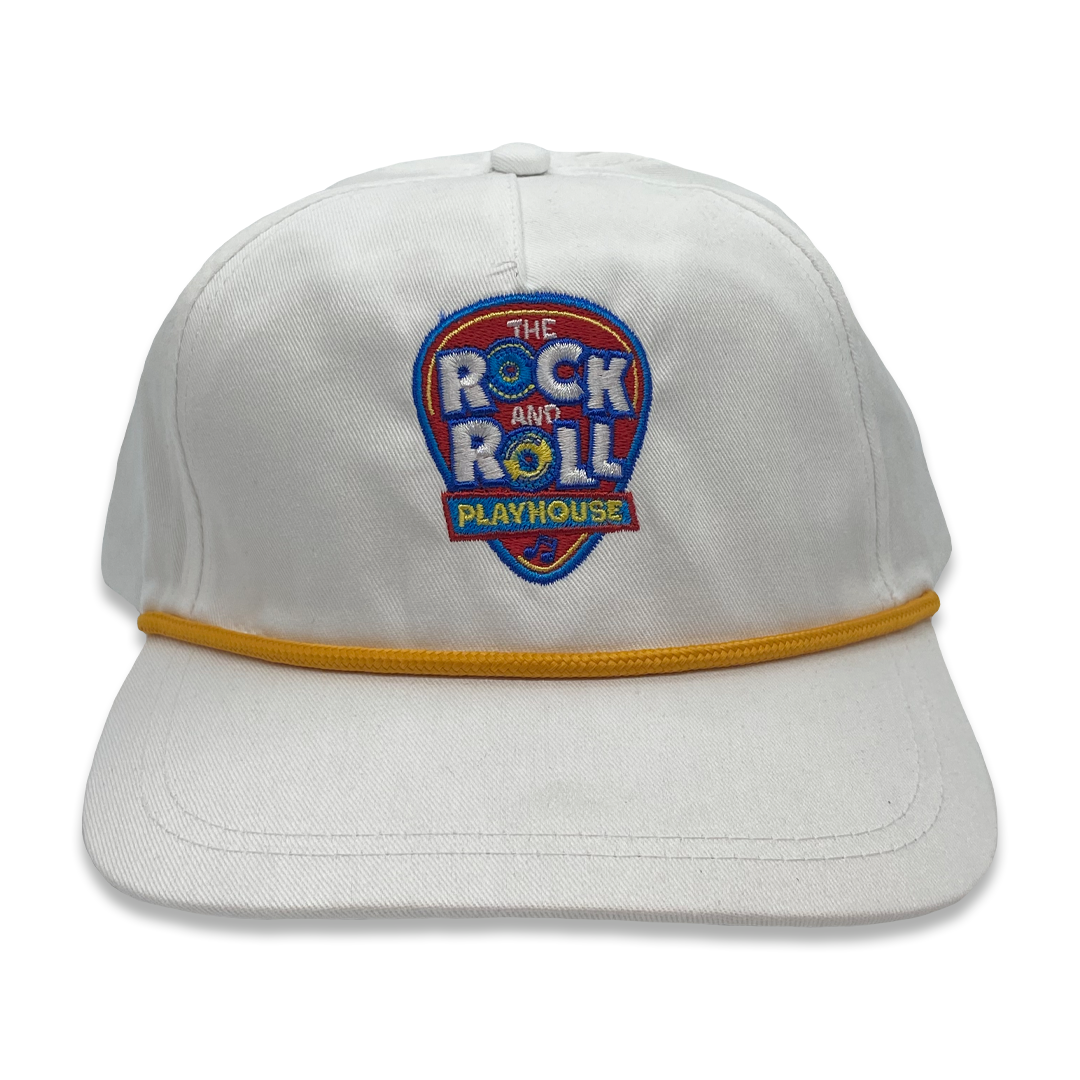 White/Gold Logo Hat by The Rock and Roll Playhouse