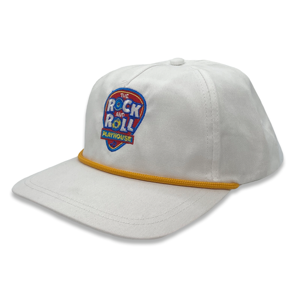 White/Gold Logo Hat by The Rock and Roll Playhouse
