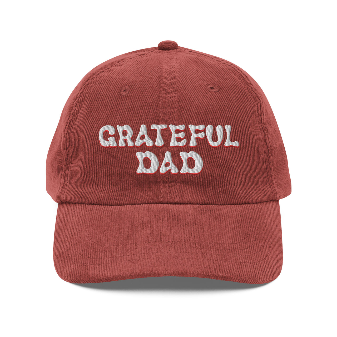 Grateful Dad - Embroidered Burgundy Corduroy Hat