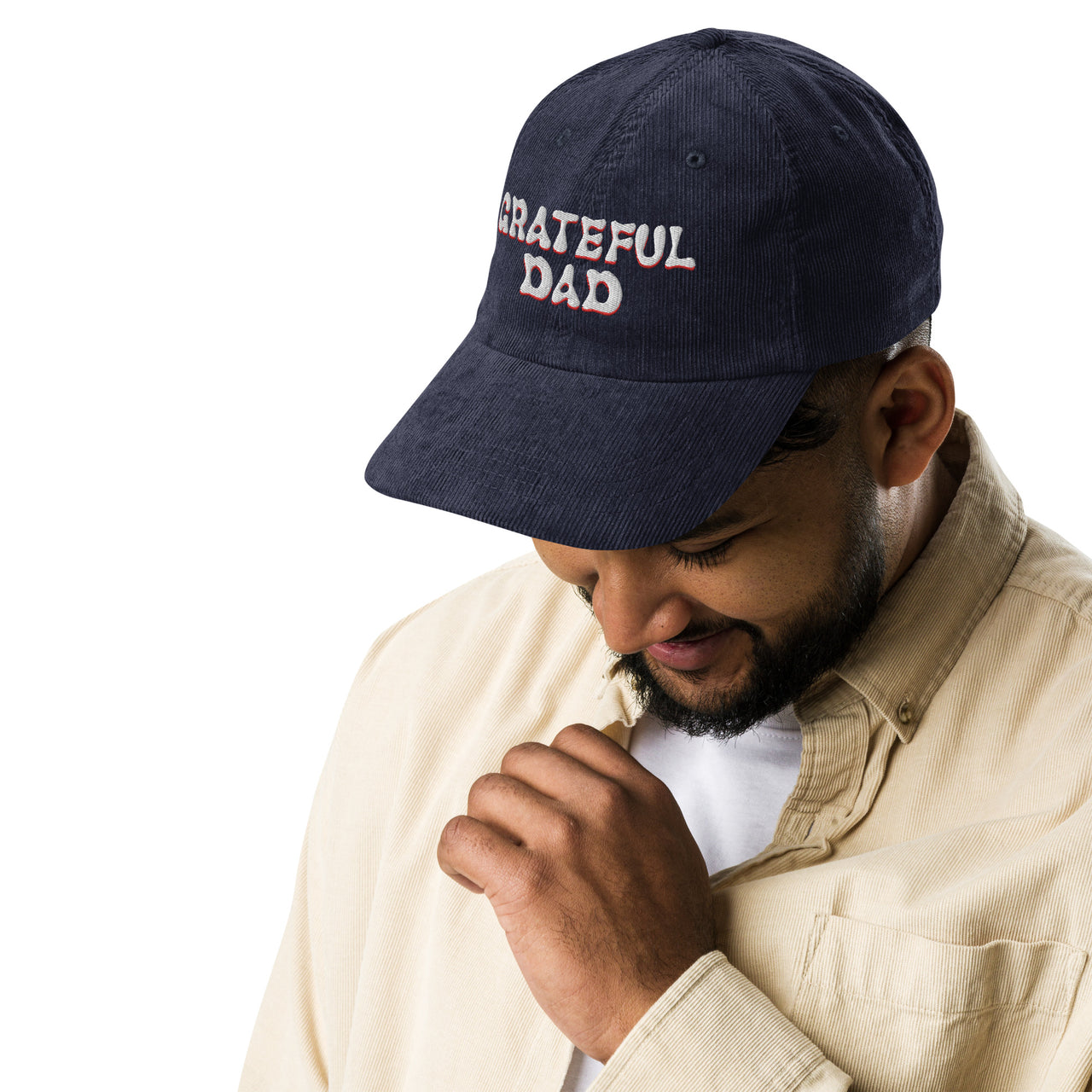 Grateful Dad - Embroidered Navy Corduroy Hat