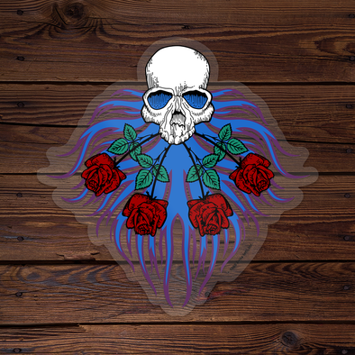 Skull & Roses - Throwback Sticker