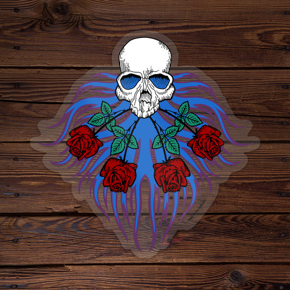 Skull & Roses - Throwback Sticker