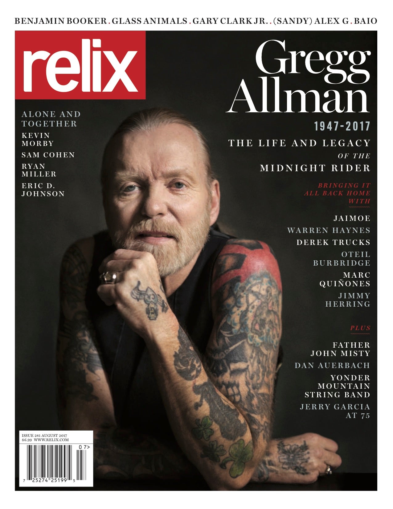 August 2017 Relix Cover Poster Featuring Gregg Allman - 30" x 40" (Printed on Vinyl)