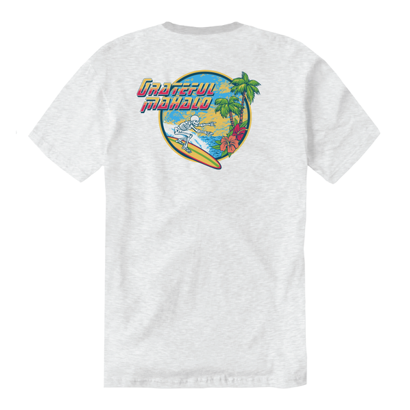Grateful Mahalo White Surfer T-Shirt