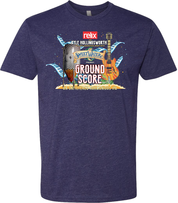 Relix Collaboration with Kyle Hollingsworth & Sweetwater Brewing Official T-Shirt “Ground Score IPA”