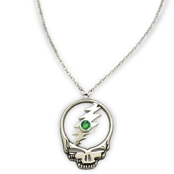 Stealie Birthstone Necklace | Silver