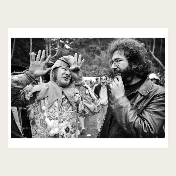 Wavy Gravy and Jerry Garcia, 1974, Alvan Meyerowitz