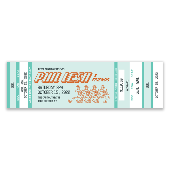 Phil Lesh & Friends – Mail Order Style Souvenir Ticket Stubs (October 2022)