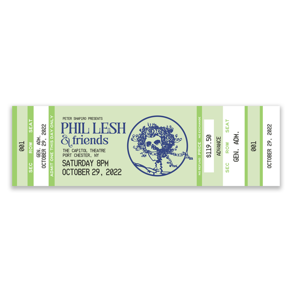 Phil Lesh & Friends – Mail Order Style Souvenir Ticket Stubs (October 2022)