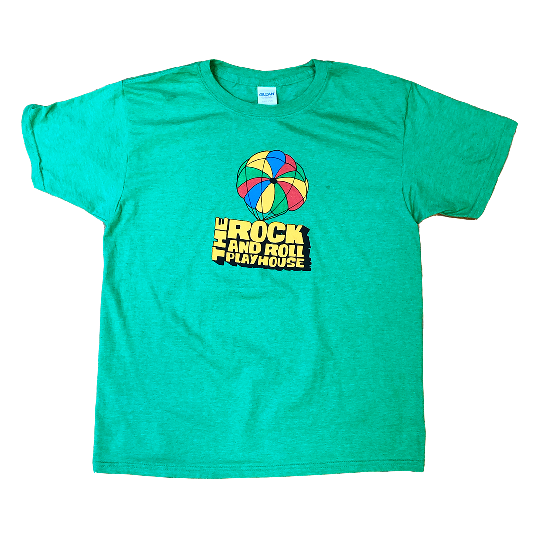 Green Kid's Parachute T-Shirt by The Rock and Roll Playhouse