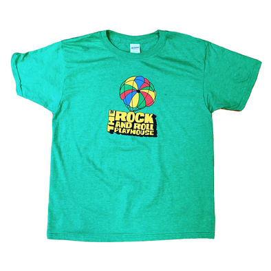 Green Kid's Parachute T-Shirt by The Rock and Roll Playhouse